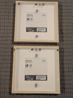 HOVSTA IKEA FRAMES | SET OF 2 | 23X23 CM | 9X9 IN | BIRCH | NEW IN WRAP